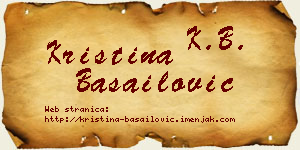 Kristina Basailović vizit kartica
